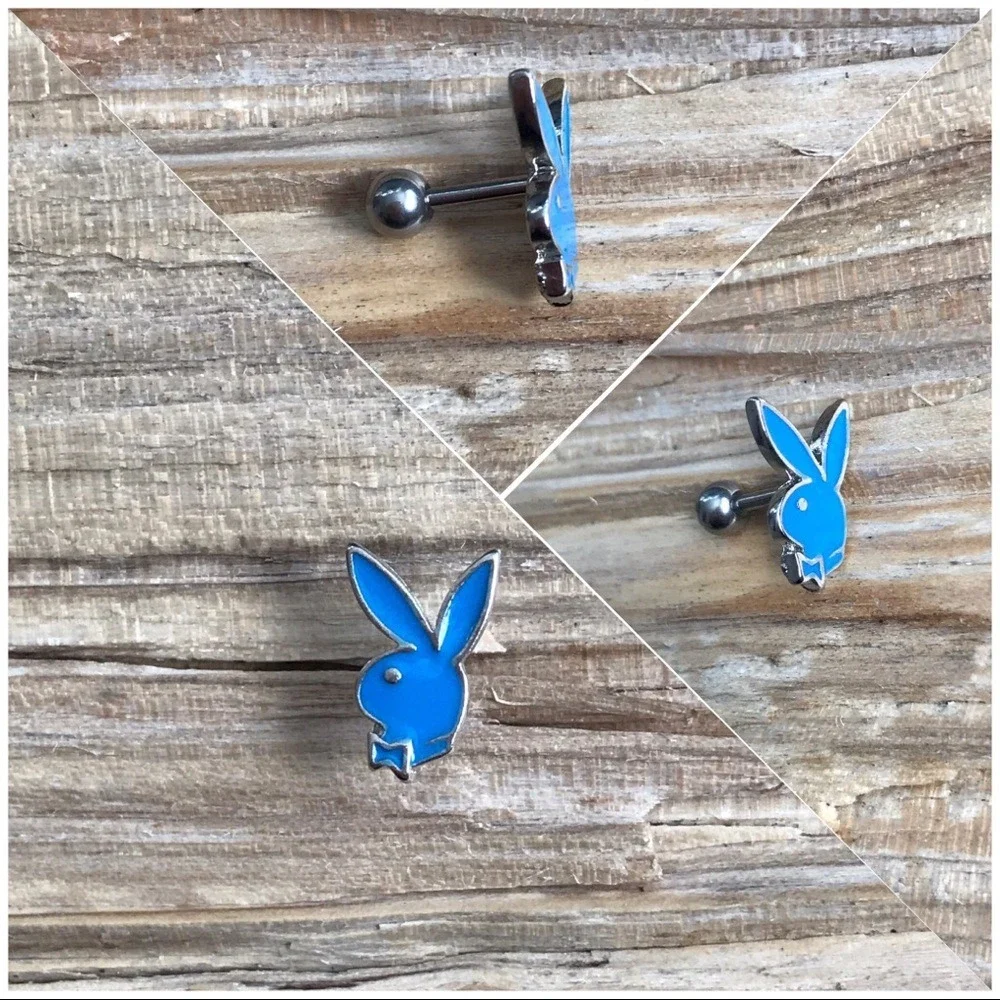 Blue Playboy Bunny Cartilage /‎ Tragus Barbell